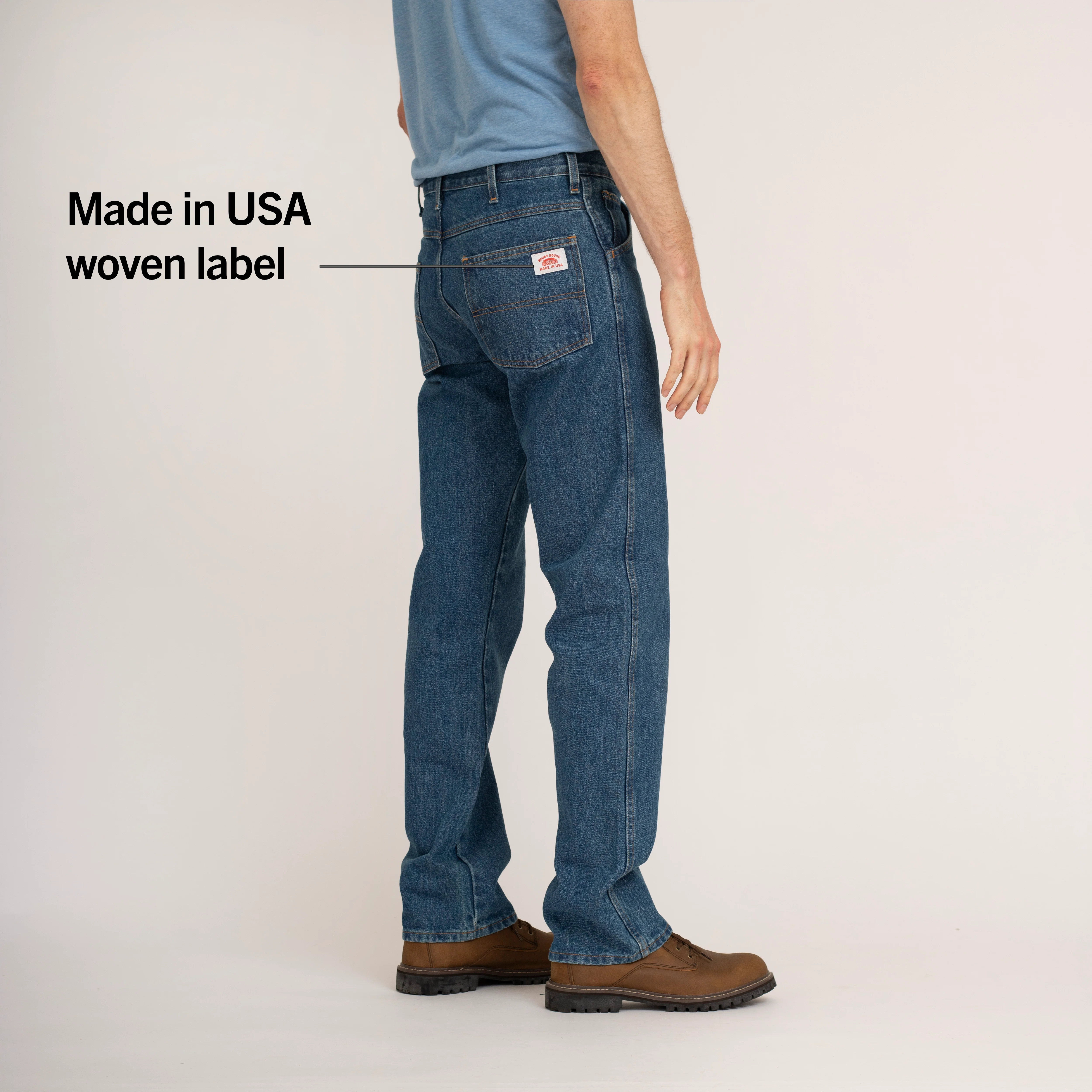 #105 American Made Jean REGULAR FIT 14 oz. Dark Stone Washed Five Pocket Jean - Image 4