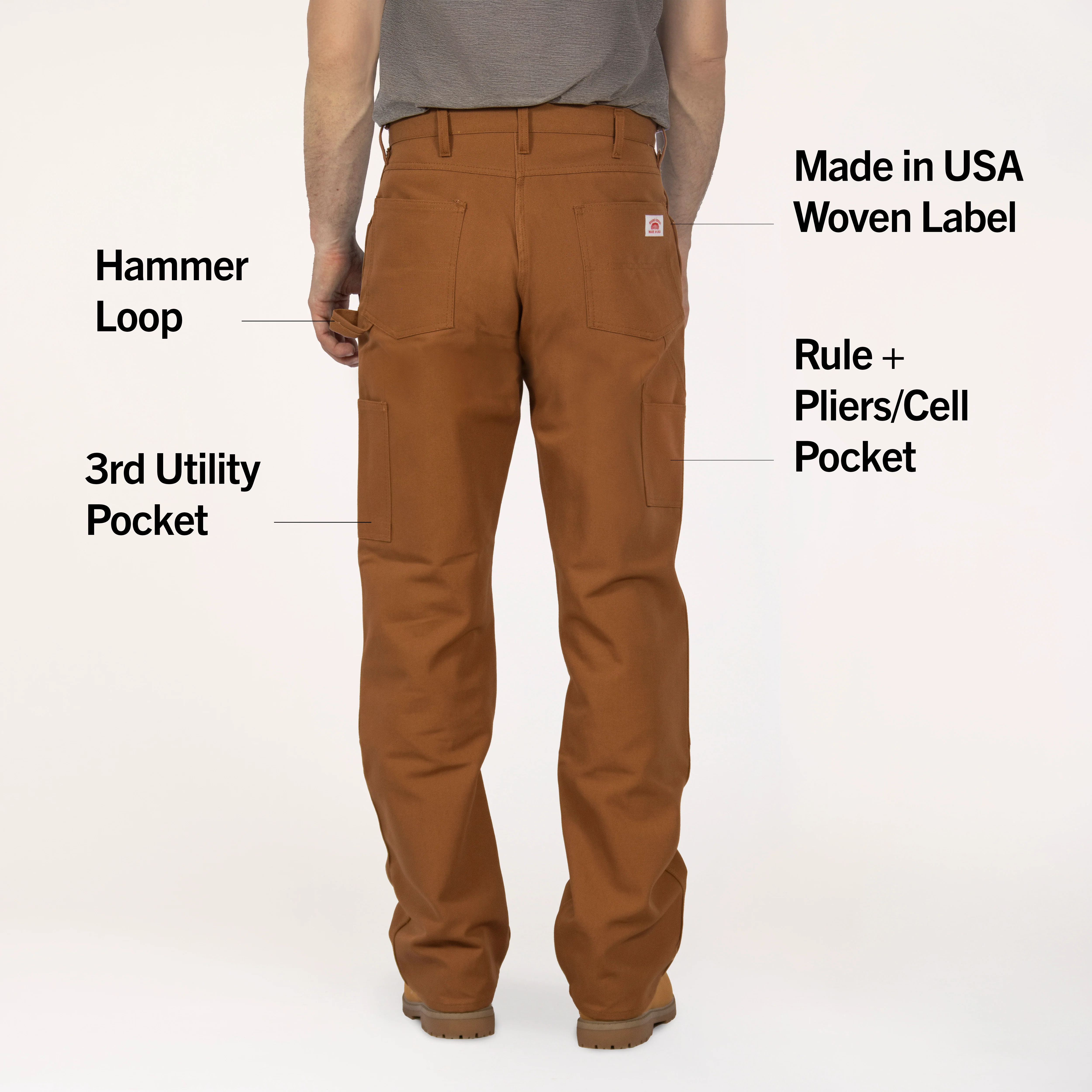 #2202 Made in USA Brown Duck Double Front Carpenter Dungaree Jean - Image 4