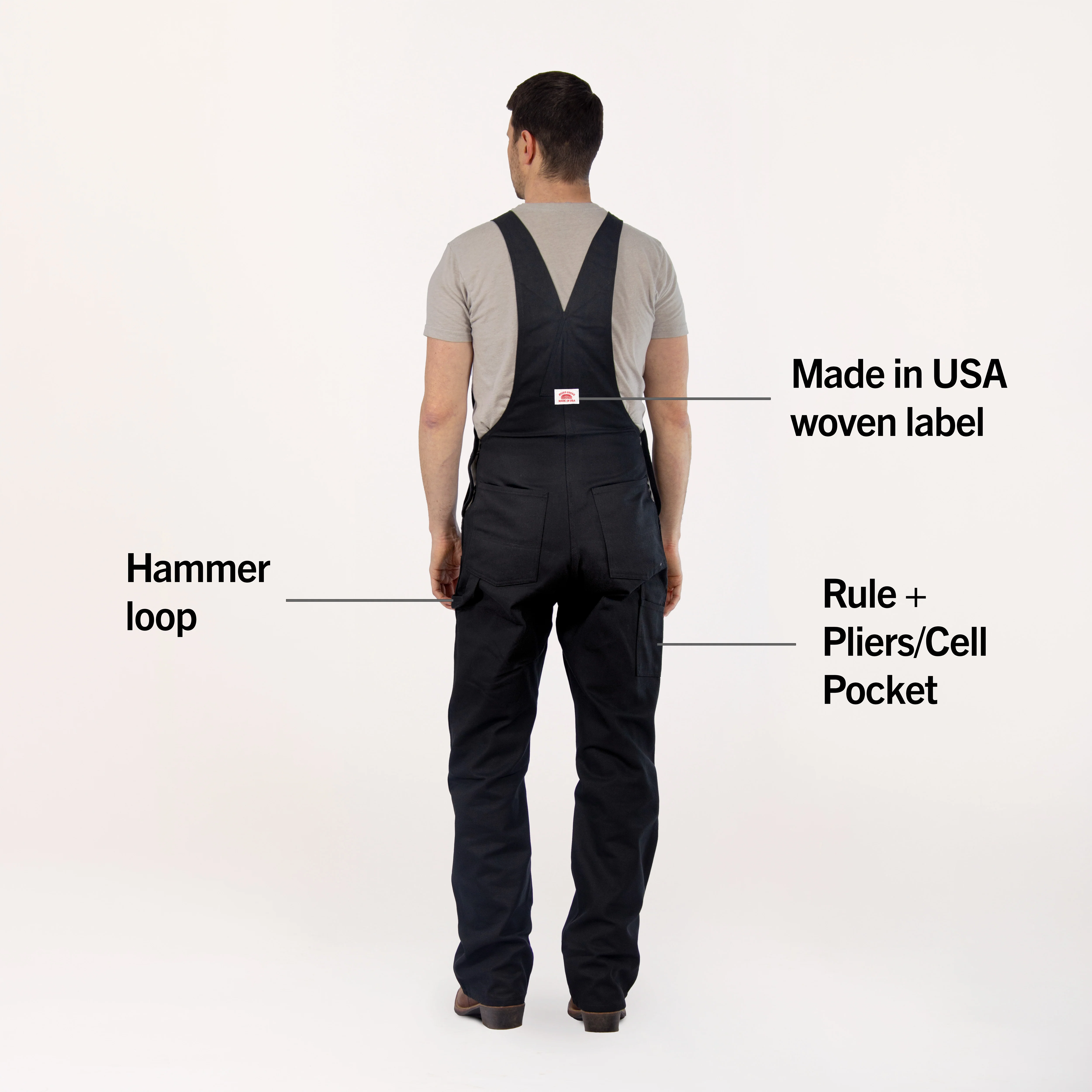 #383 Made in USA Heavy Duty Black Duck Bib Overalls - Image 4