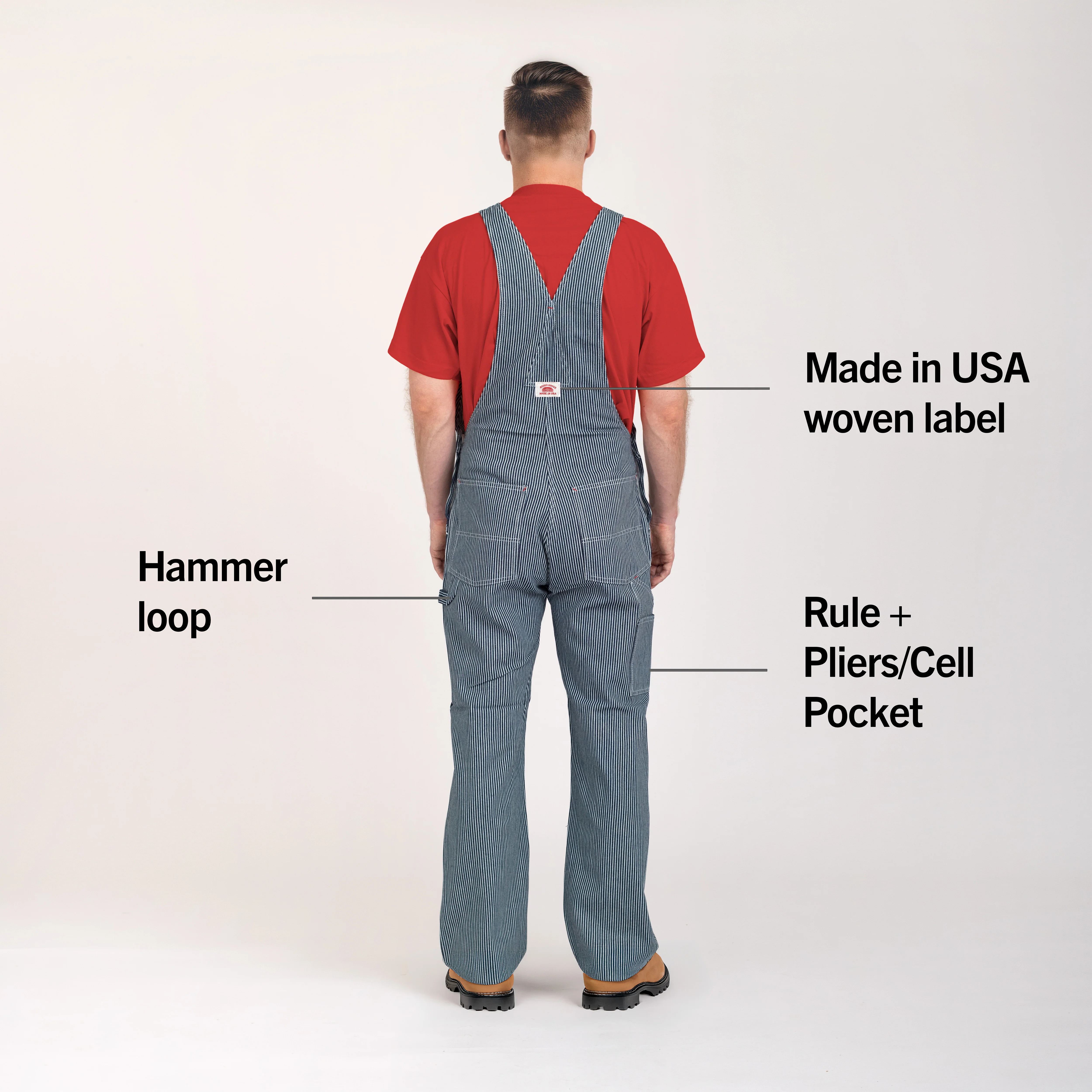 #45 Made in USA Vintage Hickory Stripe Bib Overalls - Image 3