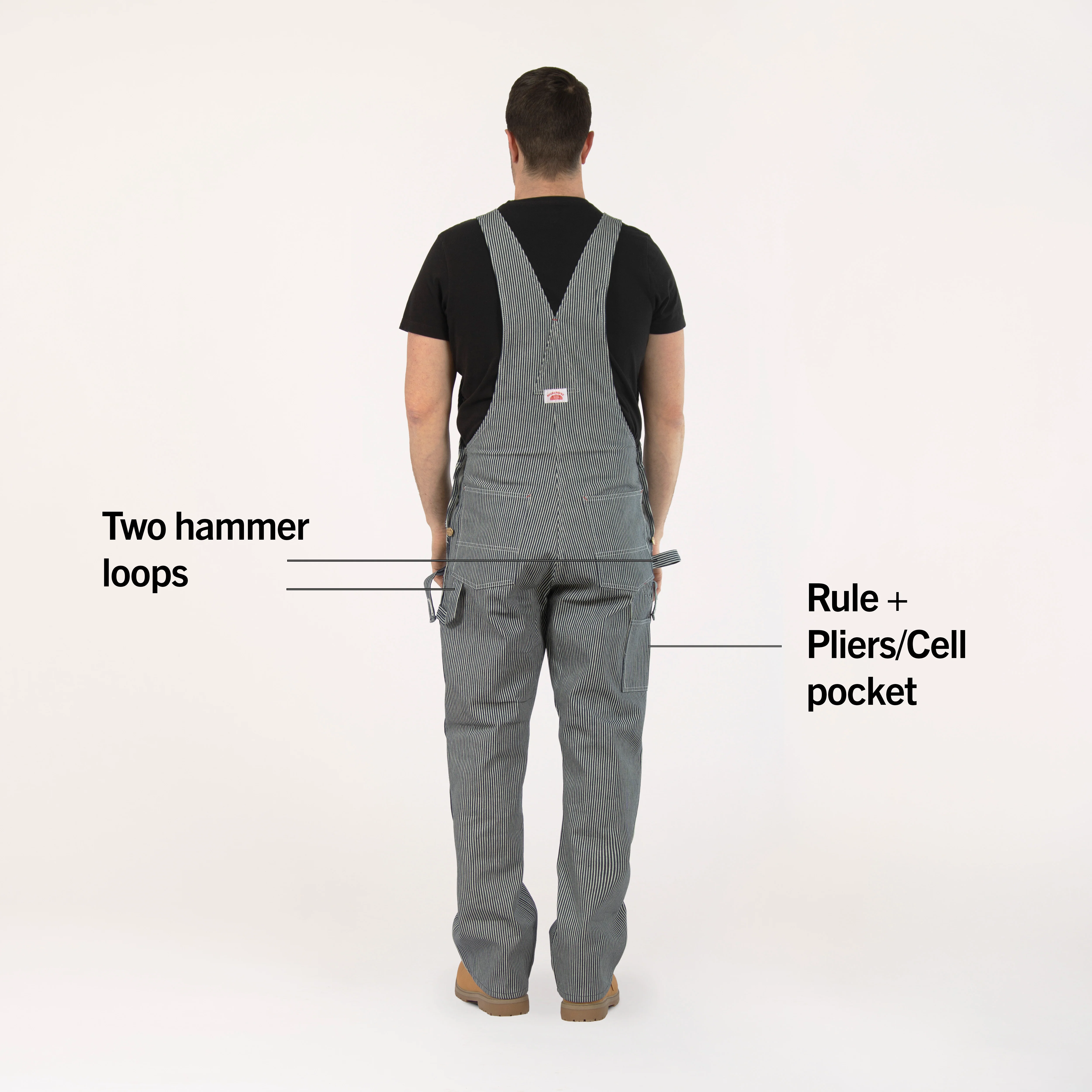 #730 Made in USA Stripe Carpenter Overall with Zip-Off Pouch - Image 4