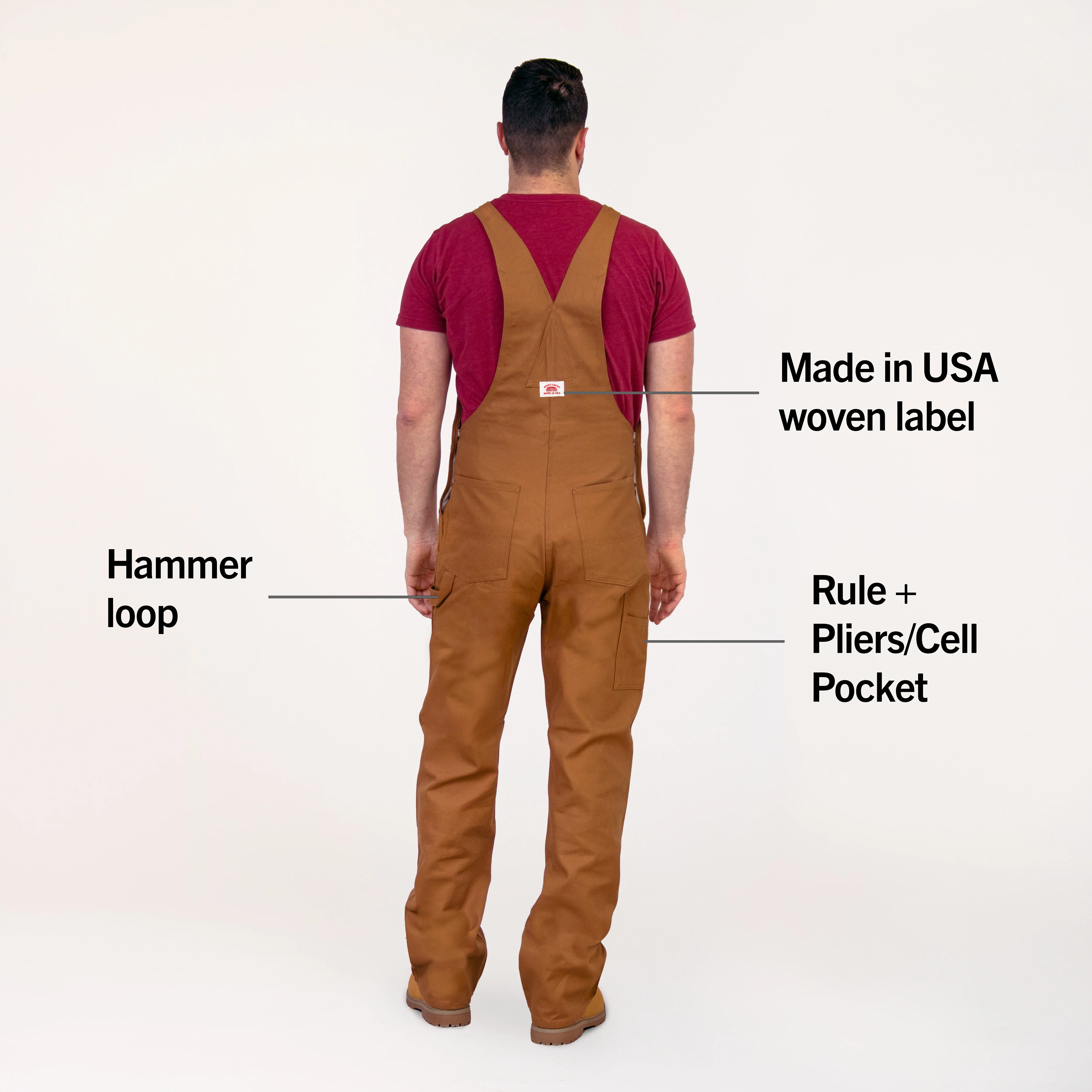 #83 Made in USA Heavy Duty Brown Duck Bib Overalls - Image 4